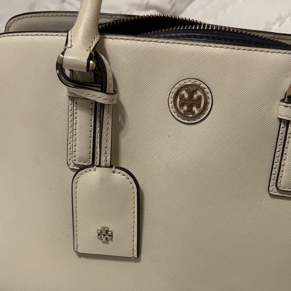 Tory Burch Ivory Saffiano Leather Satchel - Picture 2 of 6